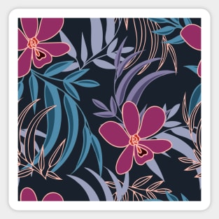 Boho Tropical Orchids Sticker